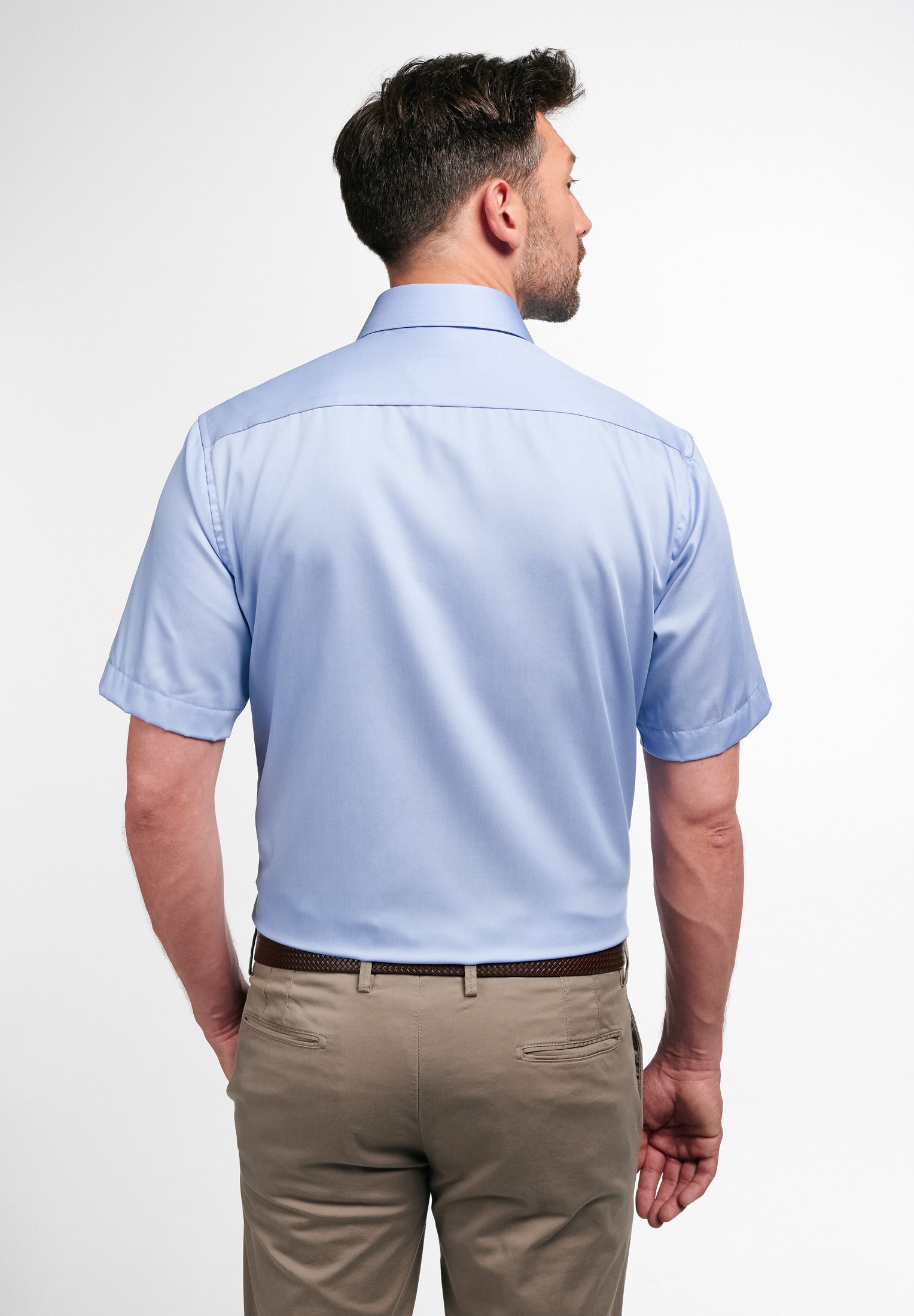 ETERNA MODERN FIT Kurzarm Hemd - Airy Riviera Blue - 3921-12-C15K von Eterna