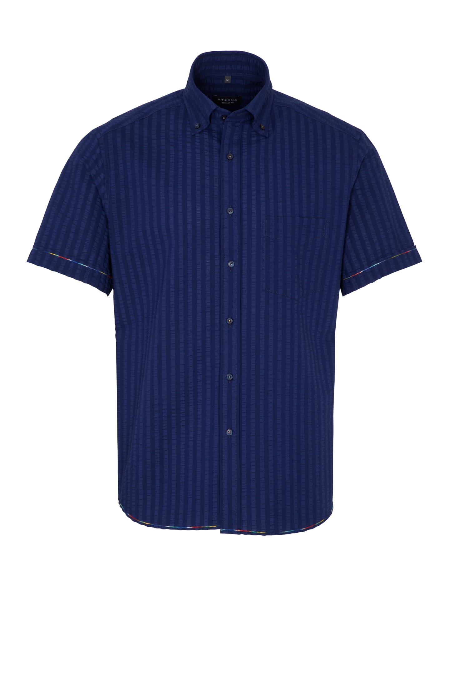 ETERNA REGULAR FIT Kurzarm Hemd - Midnight Seersucker - 2480-18-WS8B