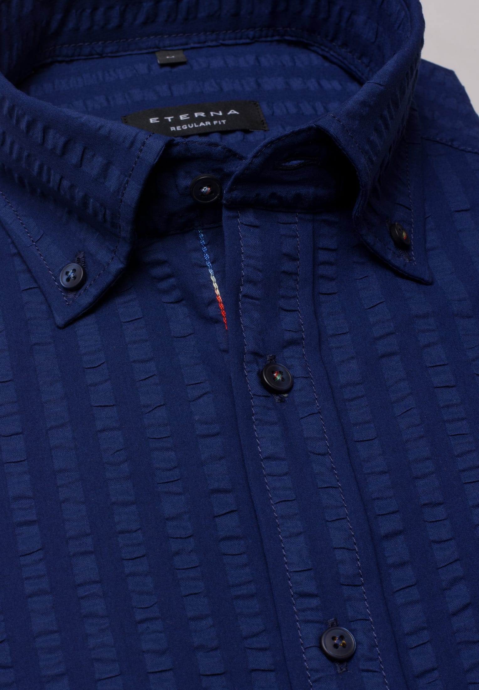 ETERNA REGULAR FIT Kurzarm Hemd - Midnight Seersucker - 2480-18-WS8B