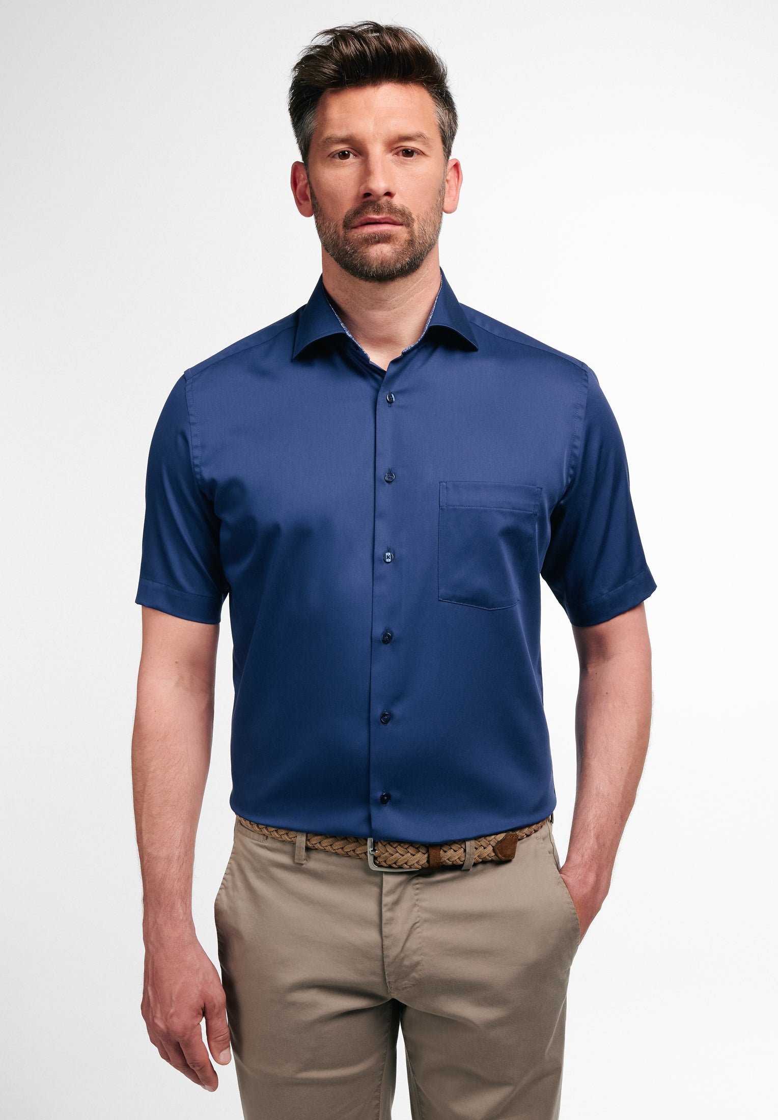 ETERNA MODERN FIT Kurzarm Hemd - Midnight Ink Blue - 3921-19-C15K von Eterna
