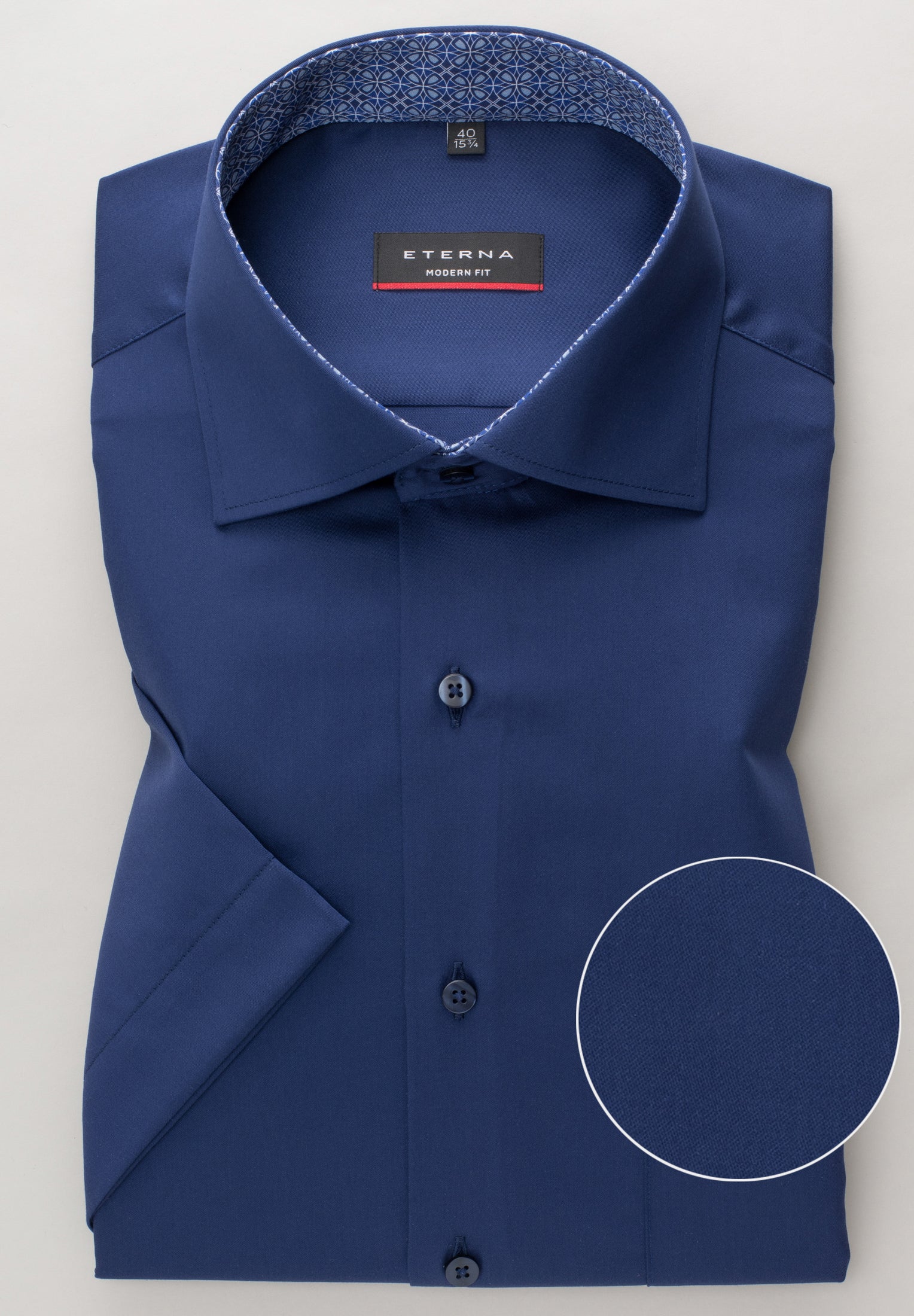 ETERNA MODERN FIT Kurzarm Hemd - Midnight Ink Blue - 3921-19-C15K von Eterna