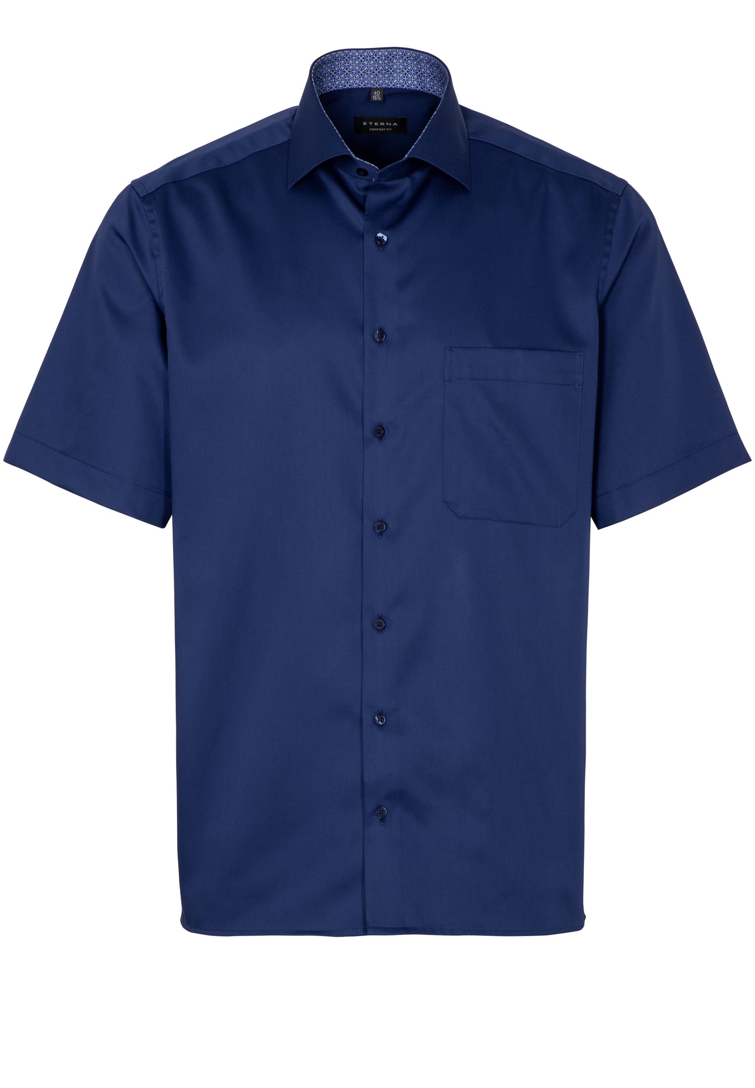 ETERNA COMFORT FIT Kurzarm Hemd - Midnight Indigo Twill - 3921-19-K15K