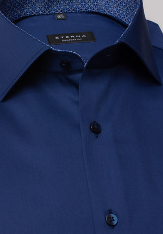 ETERNA COMFORT FIT Kurzarm Hemd - Midnight Indigo Twill - 3921-19-K15K