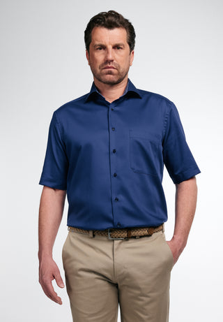 ETERNA COMFORT FIT Kurzarm Hemd - Midnight Indigo Twill - 3921-19-K15K