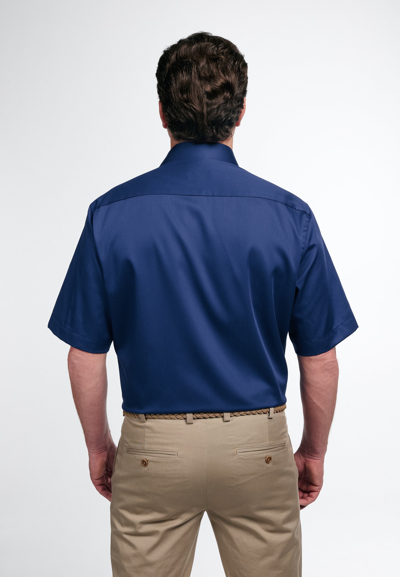 ETERNA COMFORT FIT Kurzarm Hemd - Midnight Indigo Twill - 3921-19-K15K von Eterna