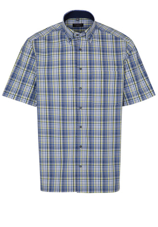 ETERNA COMFORT FIT Kurzarm Hemd - Lime Harbor Blue - 8028-44-K14L