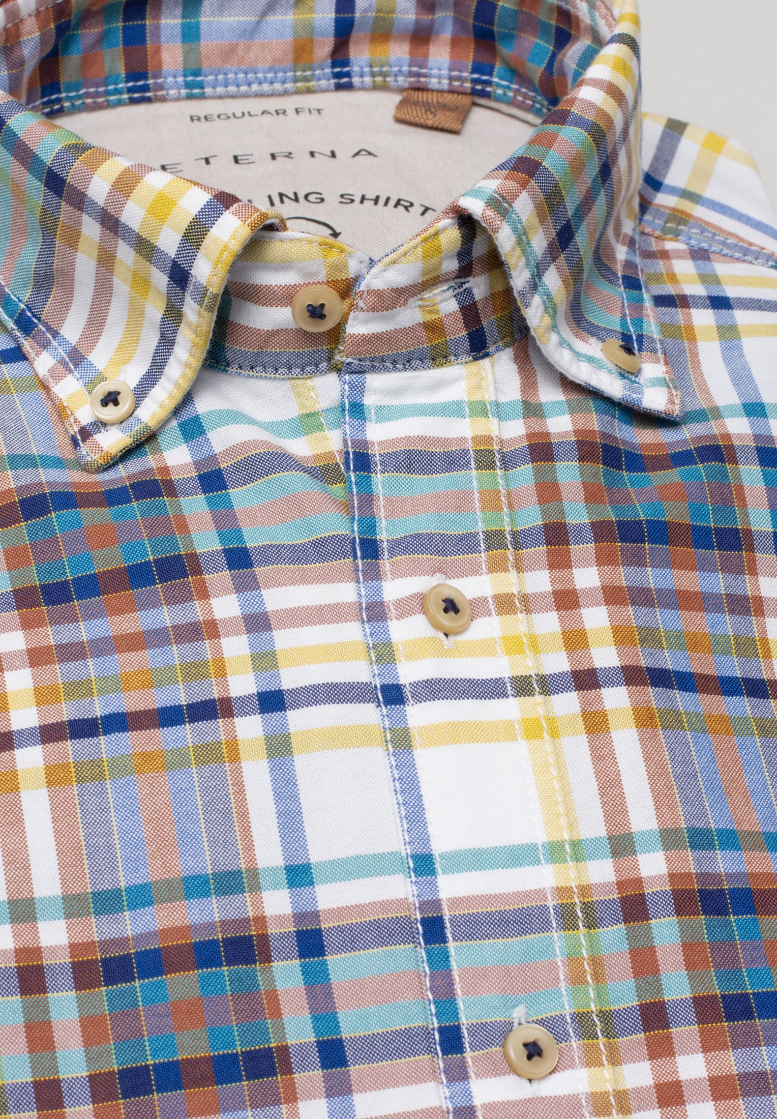 ETERNA Regular Fit Upcycling Shirt - Pastel Harbor Plaid - 2449-63-WS9B