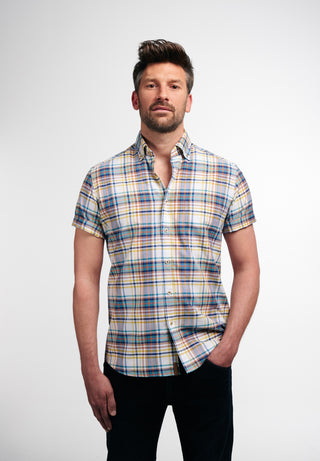 ETERNA Regular Fit Upcycling Shirt - Pastel Harbor Plaid - 2449-63-WS9B