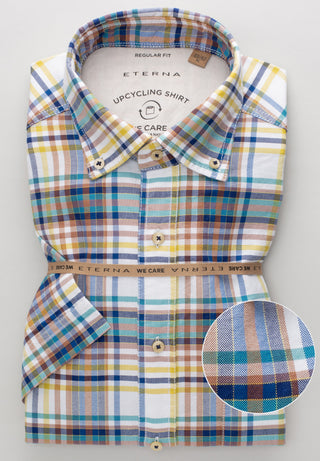 ETERNA Regular Fit Upcycling Shirt - Pastel Harbor Plaid - 2449-63-WS9B