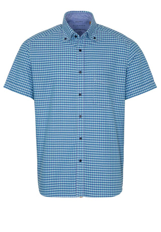 ETERNA REGULAR FIT UPCYCLING SHIRT - Sea Breeze Check - 2478-63-WS5B