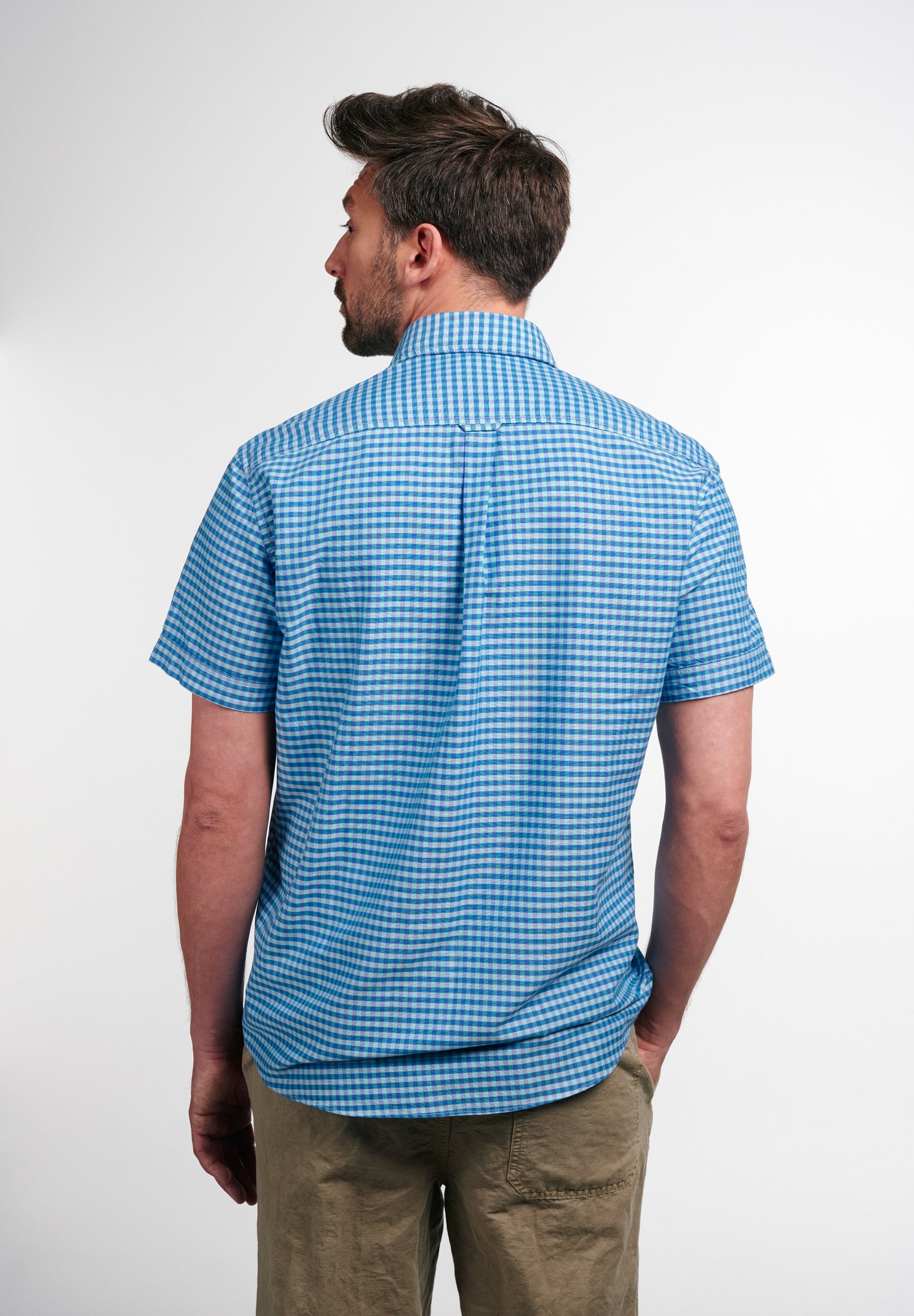 ETERNA REGULAR FIT UPCYCLING SHIRT - Sea Breeze Check - 2478-63-WS5B von Eterna