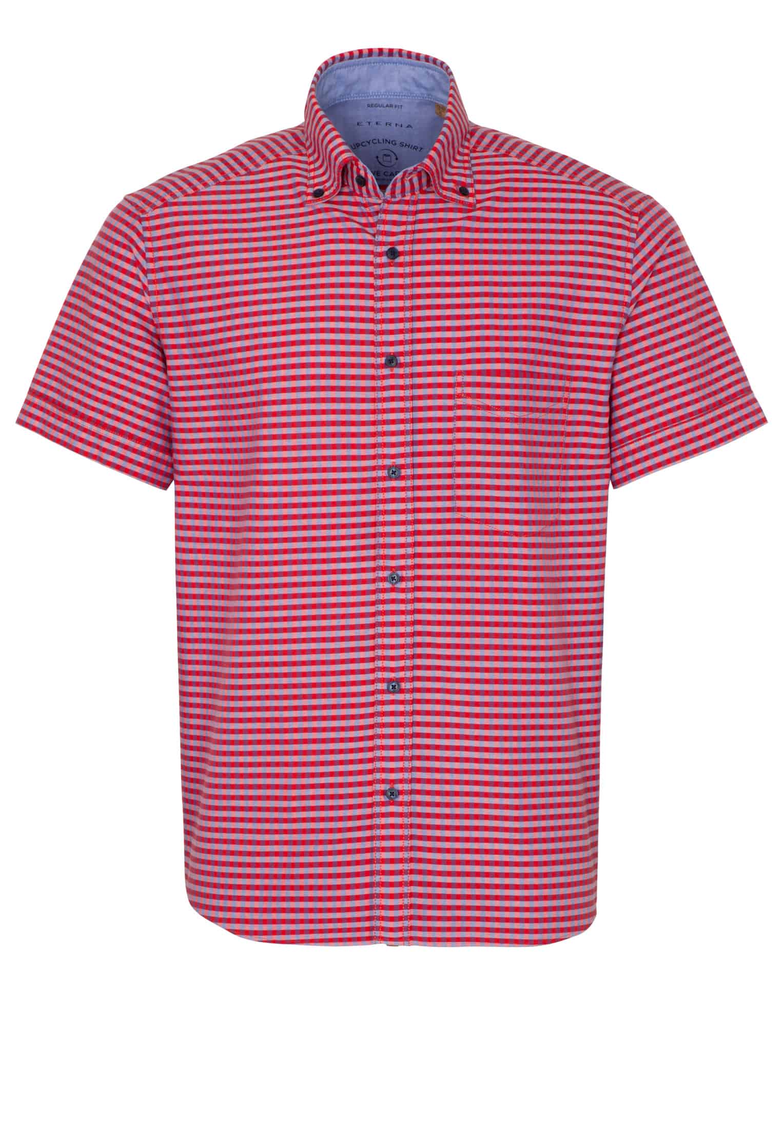 ETERNA REGULAR FIT UPCYCLING SHIRT Kurzarm Hemd - Crimson Orchard Blue - 2478-83-WS5B
