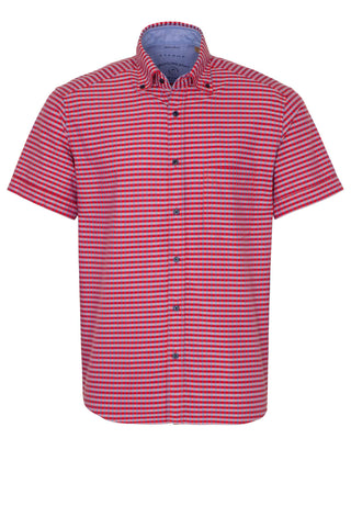 ETERNA REGULAR FIT UPCYCLING SHIRT Kurzarm Hemd - Crimson Orchard Blue - 2478-83-WS5B