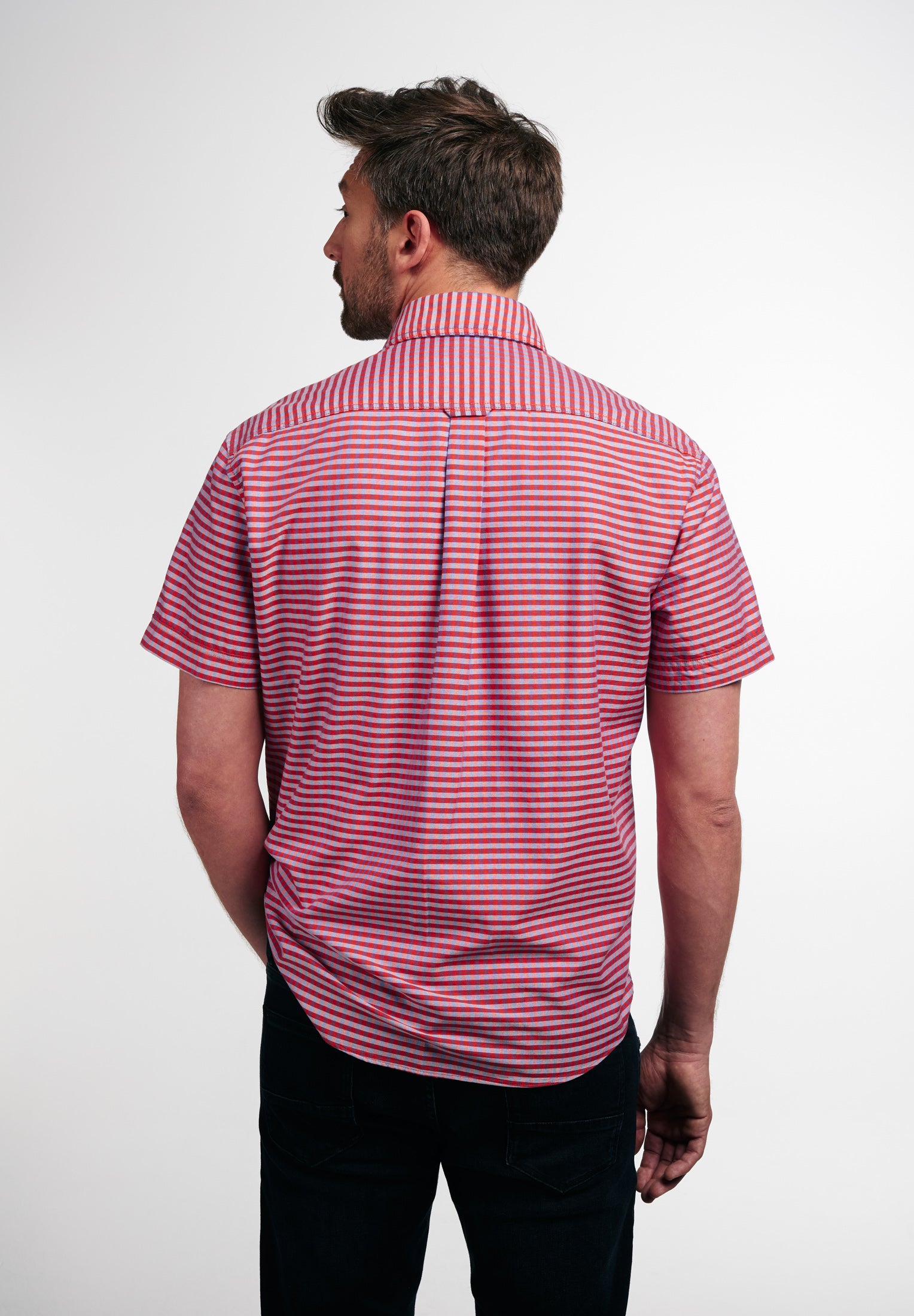 ETERNA REGULAR FIT UPCYCLING SHIRT Kurzarm Hemd - Crimson Orchard Blue - 2478-83-WS5B von Eterna