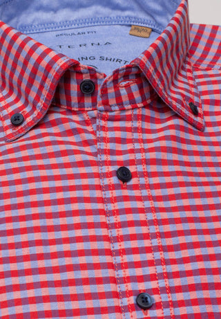 ETERNA REGULAR FIT UPCYCLING SHIRT Kurzarm Hemd - Crimson Orchard Blue - 2478-83-WS5B