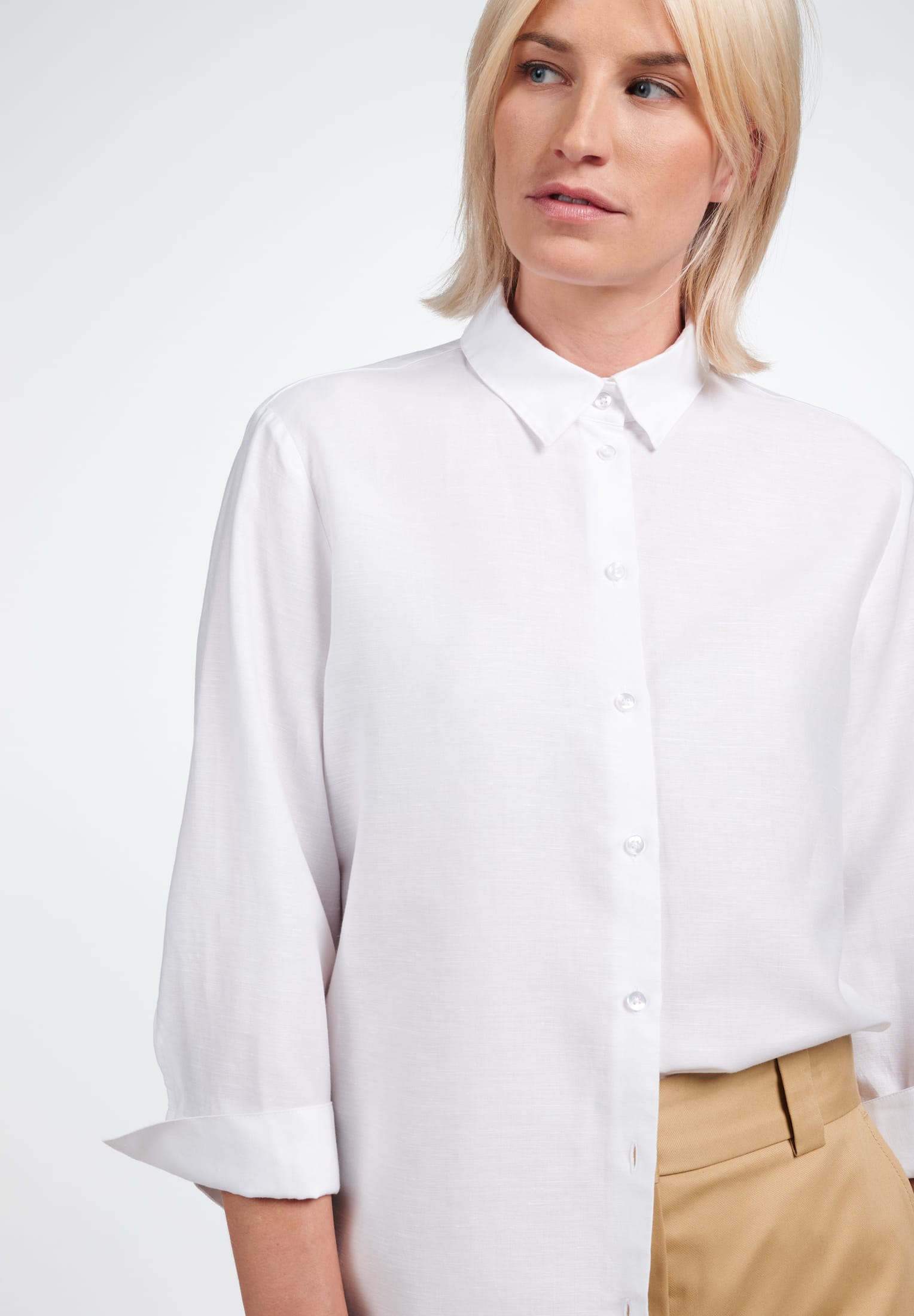 ETERNA CLASSIC FIT Bluse - Crisp Seaglass White - 5155-00-R923 von Eterna