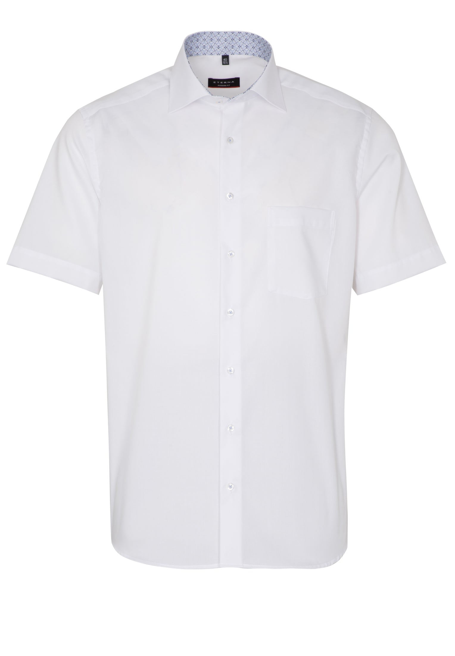 ETERNA MODERN FIT Kurzarm Hemd - Pearl Atlas White - 8105-00-C15K