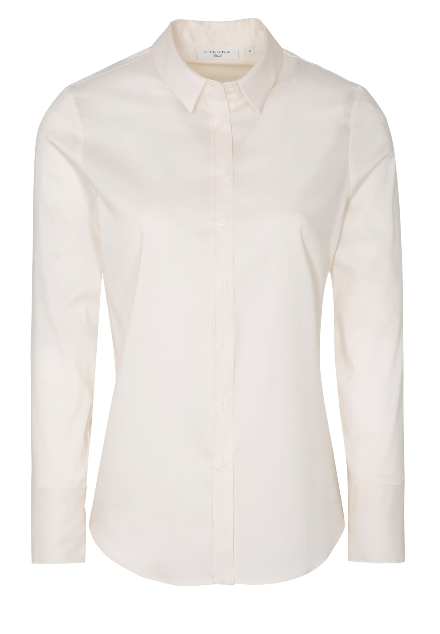 ETERNA FITTED Performance Shirt Langarm Bluse - Ivory Mist Twill - 5377-01-DF04