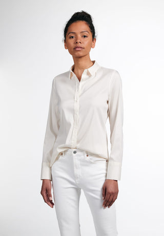 ETERNA FITTED Performance Shirt Langarm Bluse - Ivory Mist Twill - 5377-01-DF04