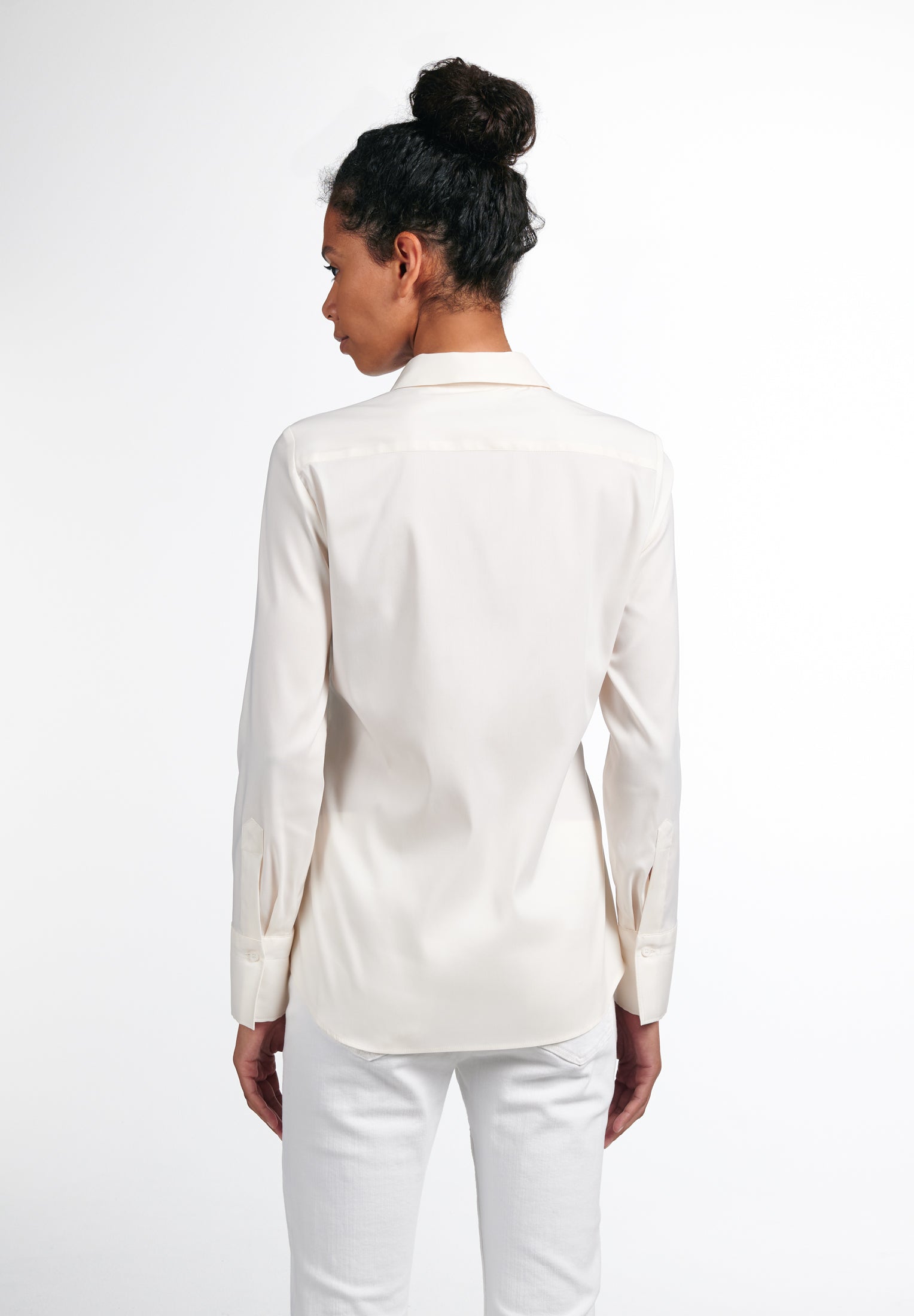 ETERNA FITTED Performance Shirt Langarm Bluse - Ivory Mist Twill - 5377-01-DF04 von Eterna