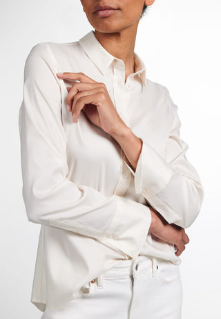 ETERNA FITTED Performance Shirt Langarm Bluse - Ivory Mist Twill - 5377-01-DF04