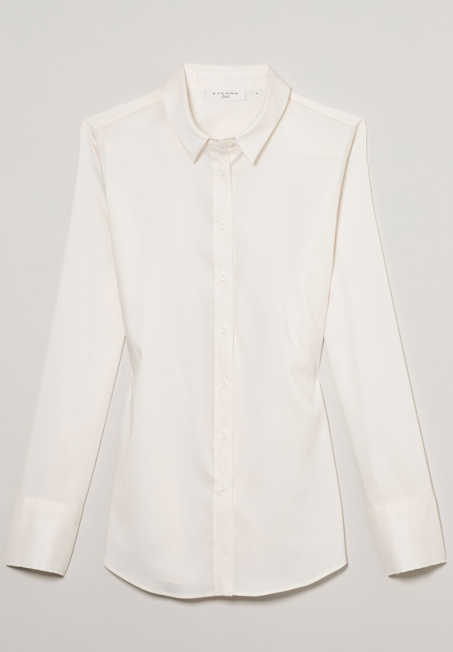 ETERNA FITTED Performance Shirt Langarm Bluse - Ivory Mist Twill - 5377-01-DF04 von Eterna