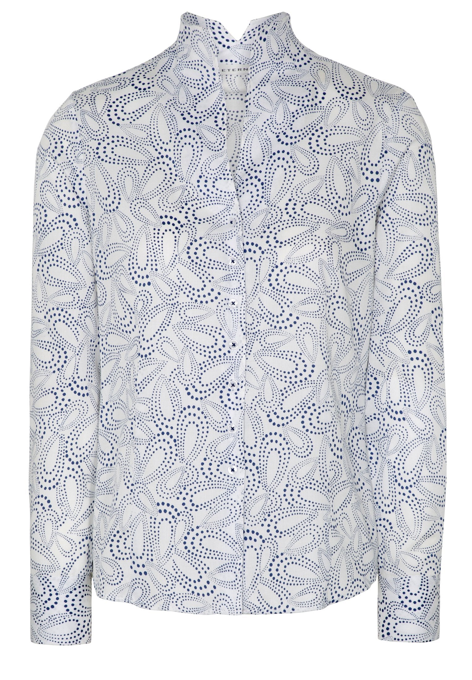 ETERNA CLASSIC FIT Langarm Bluse - Blue Dot Riviera - 7438-01-D775