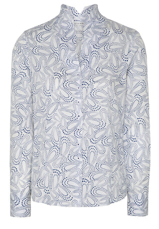 ETERNA CLASSIC FIT Langarm Bluse - Blue Dot Riviera - 7438-01-D775
