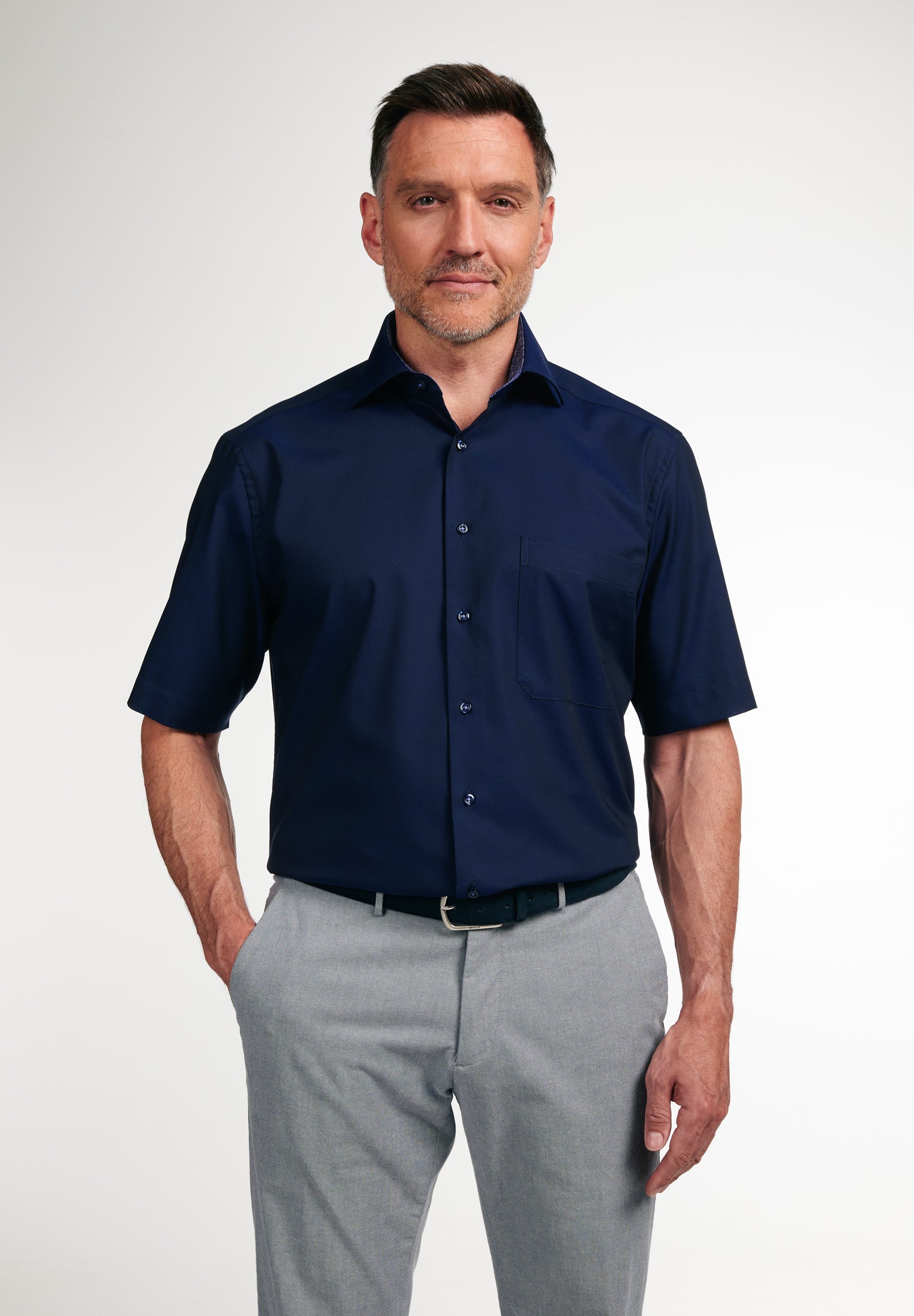 ETERNA COMFORT FIT Kurzarm Hemd - Midnight Pinpoint Blue - 8105-09-K15K von Eterna