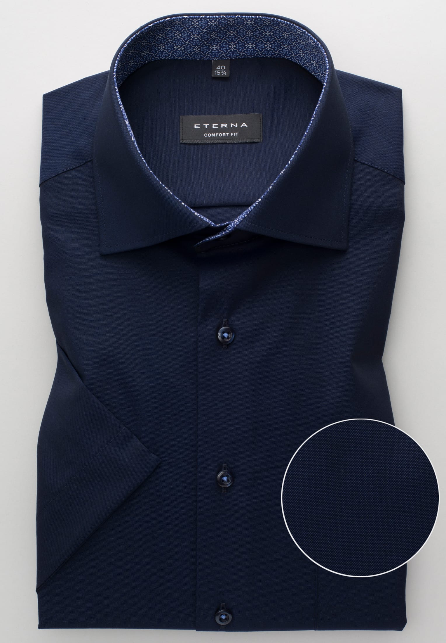 ETERNA COMFORT FIT Kurzarm Hemd - Midnight Pinpoint Blue - 8105-09-K15K von Eterna