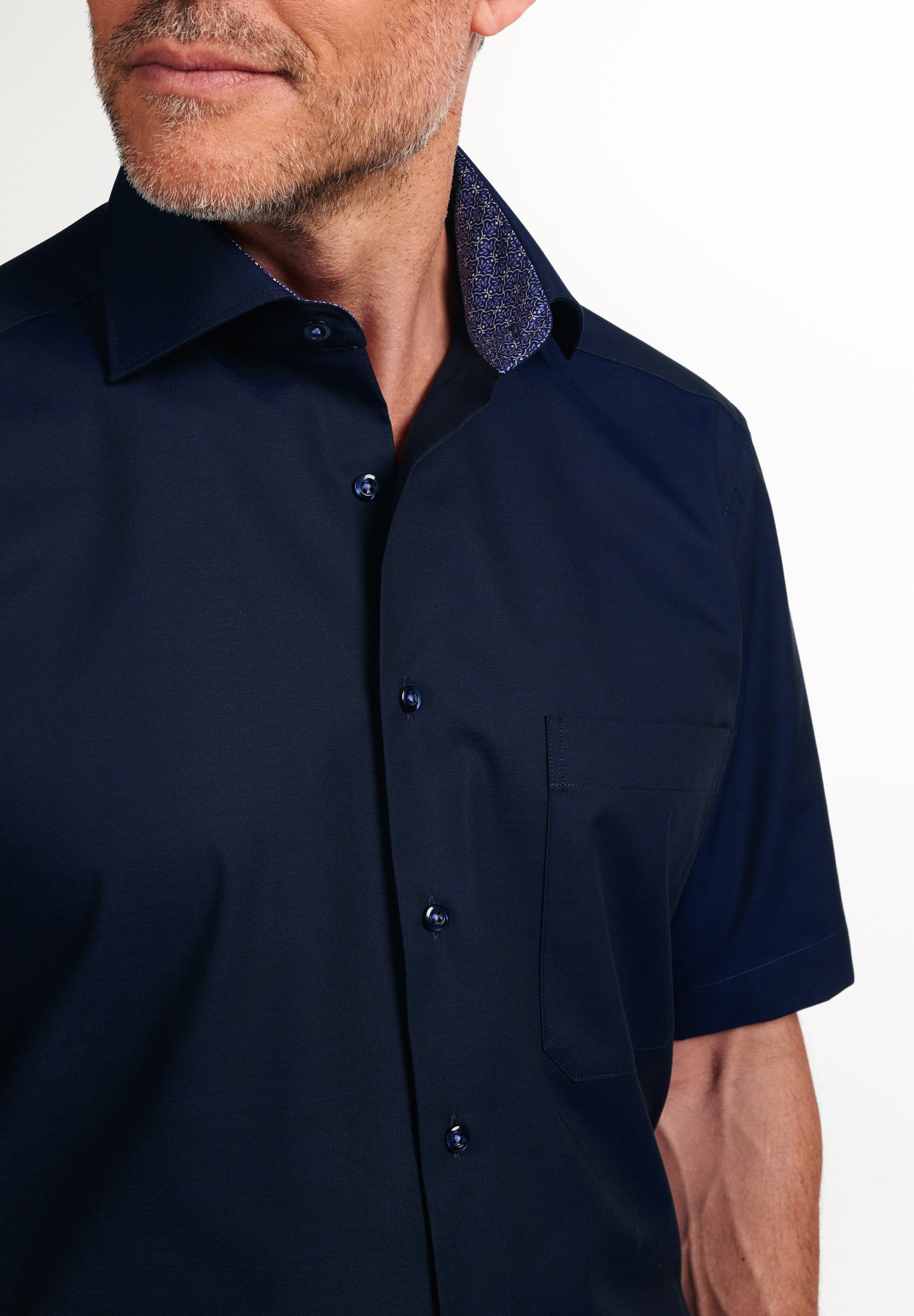 ETERNA COMFORT FIT Kurzarm Hemd - Midnight Pinpoint Blue - 8105-09-K15K von Eterna