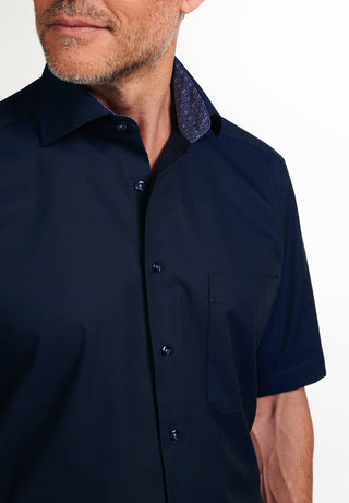 ETERNA COMFORT FIT Kurzarm Hemd - Midnight Pinpoint Blue - 8105-09-K15K