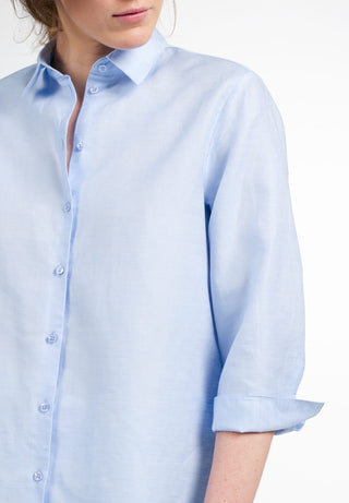 ETERNA CLASSIC FIT Bluse - Sky Linen Blue - 5155-11-R923