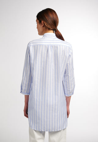 ETERNA CLASSIC FIT Bluse 3/4 Arm - Blue Mist Stripes - 6011-11-R937