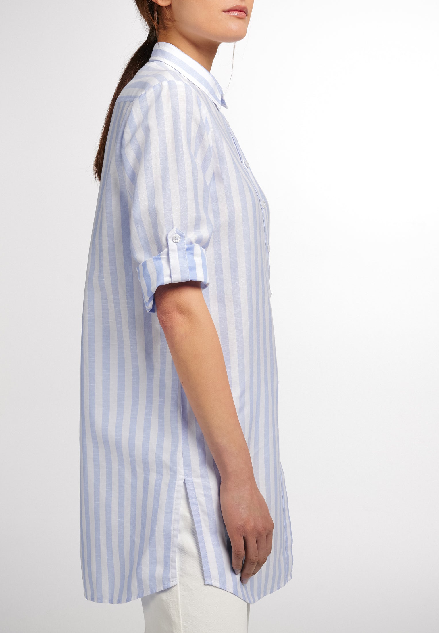 ETERNA CLASSIC FIT Bluse 3/4 Arm - Blue Mist Stripes - 6011-11-R937 von Eterna