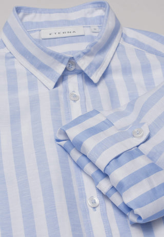 ETERNA CLASSIC FIT Bluse 3/4 Arm - Blue Mist Stripes - 6011-11-R937