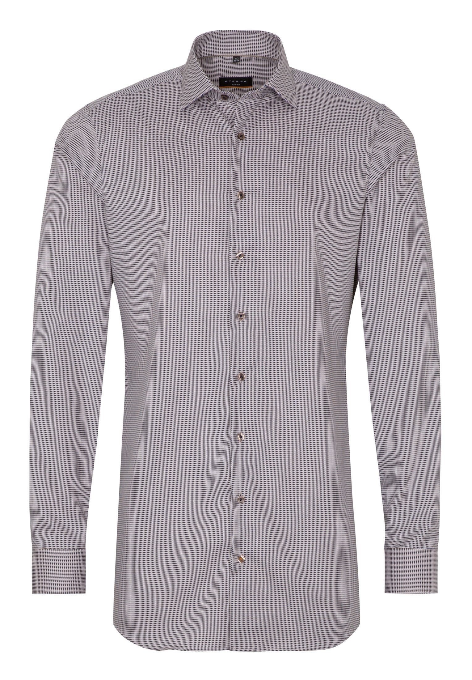ETERNA SLIM FIT Langarm Hemd - Silver Mist Navy - 8038-18-F170