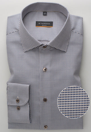 ETERNA SLIM FIT Langarm Hemd - Silver Mist Navy - 8038-18-F170