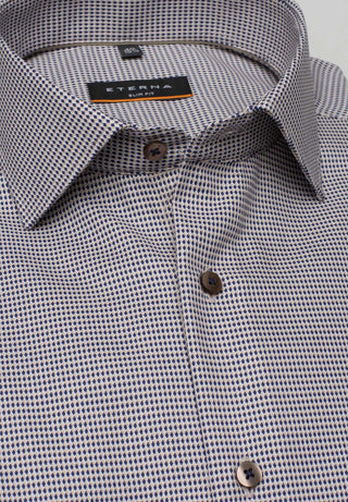 ETERNA SLIM FIT Langarm Hemd - Silver Mist Navy - 8038-18-F170