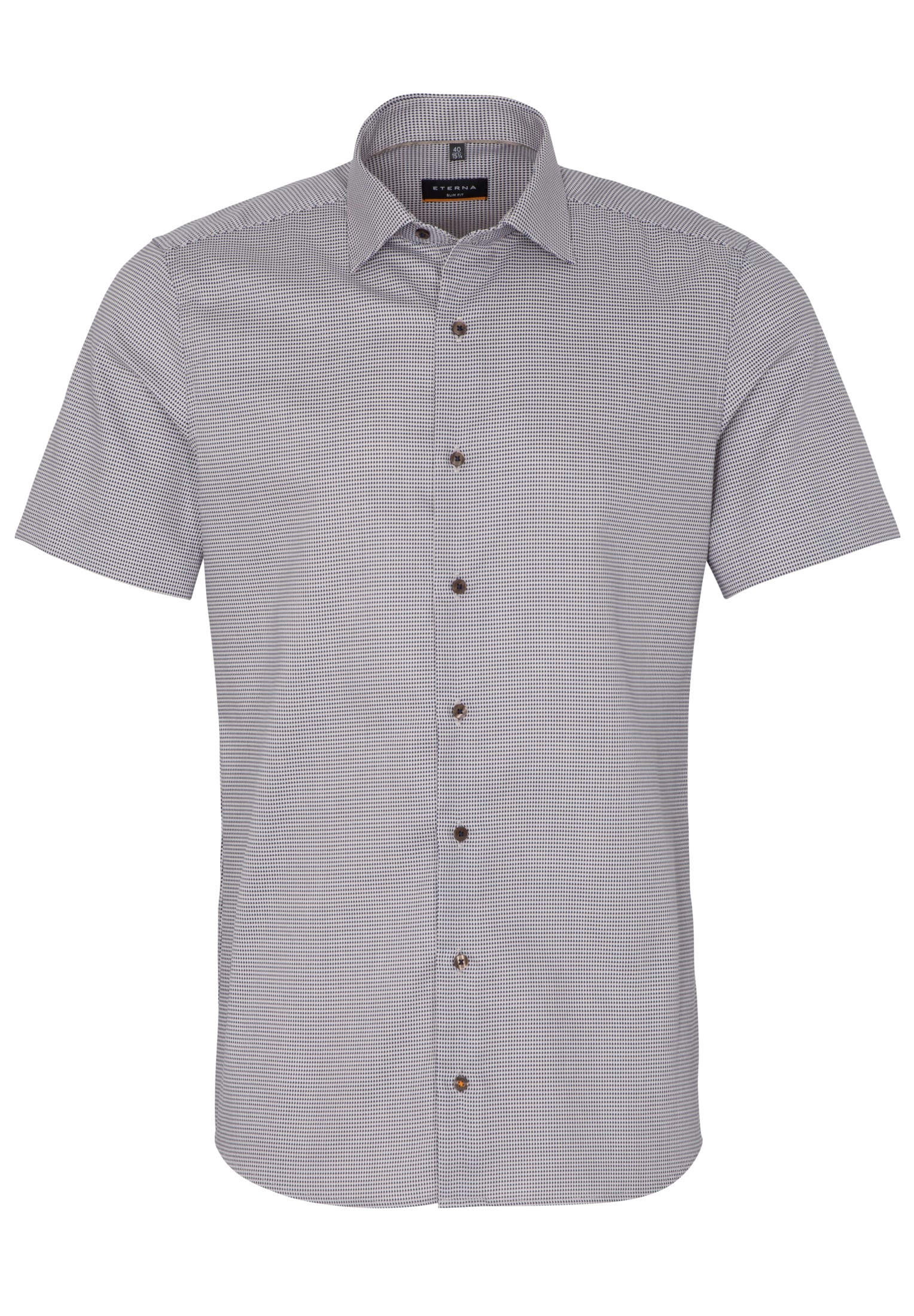 ETERNA SLIM FIT Kurzarm Hemd - Silver Mist Check - 8038-18-G170
