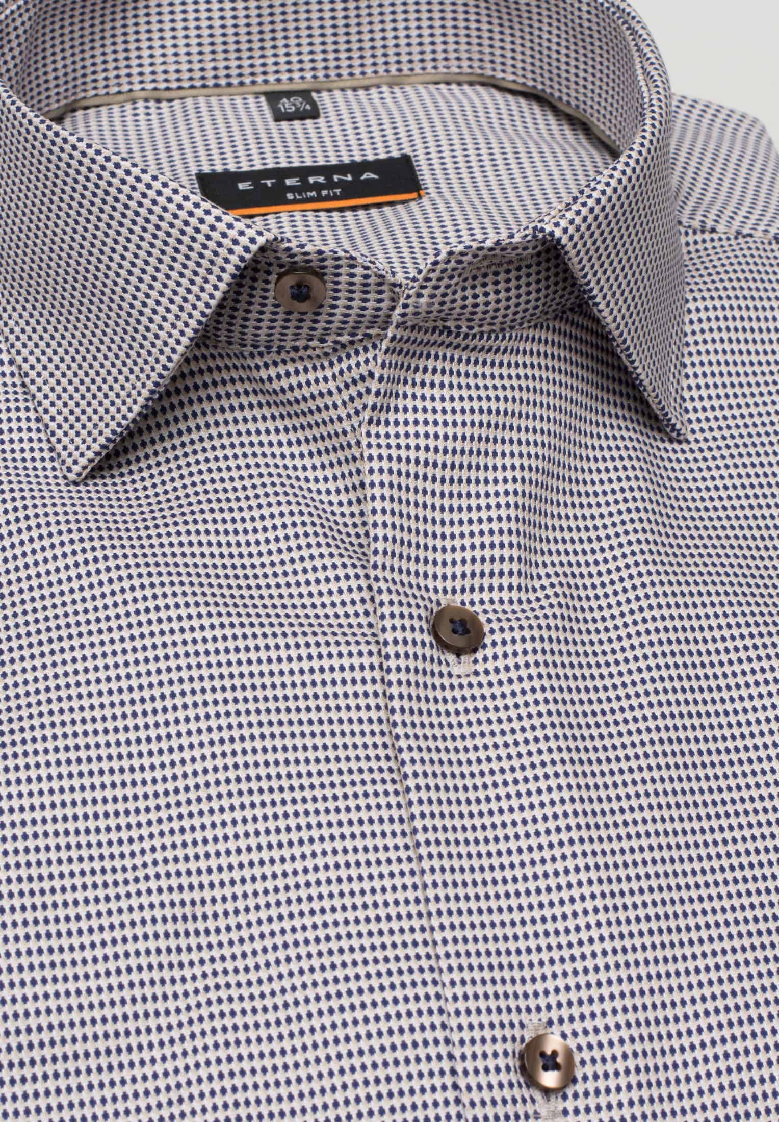 ETERNA SLIM FIT Kurzarm Hemd - Silver Mist Check - 8038-18-G170