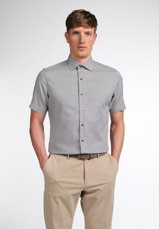 ETERNA SLIM FIT Kurzarm Hemd - Silver Mist Check - 8038-18-G170