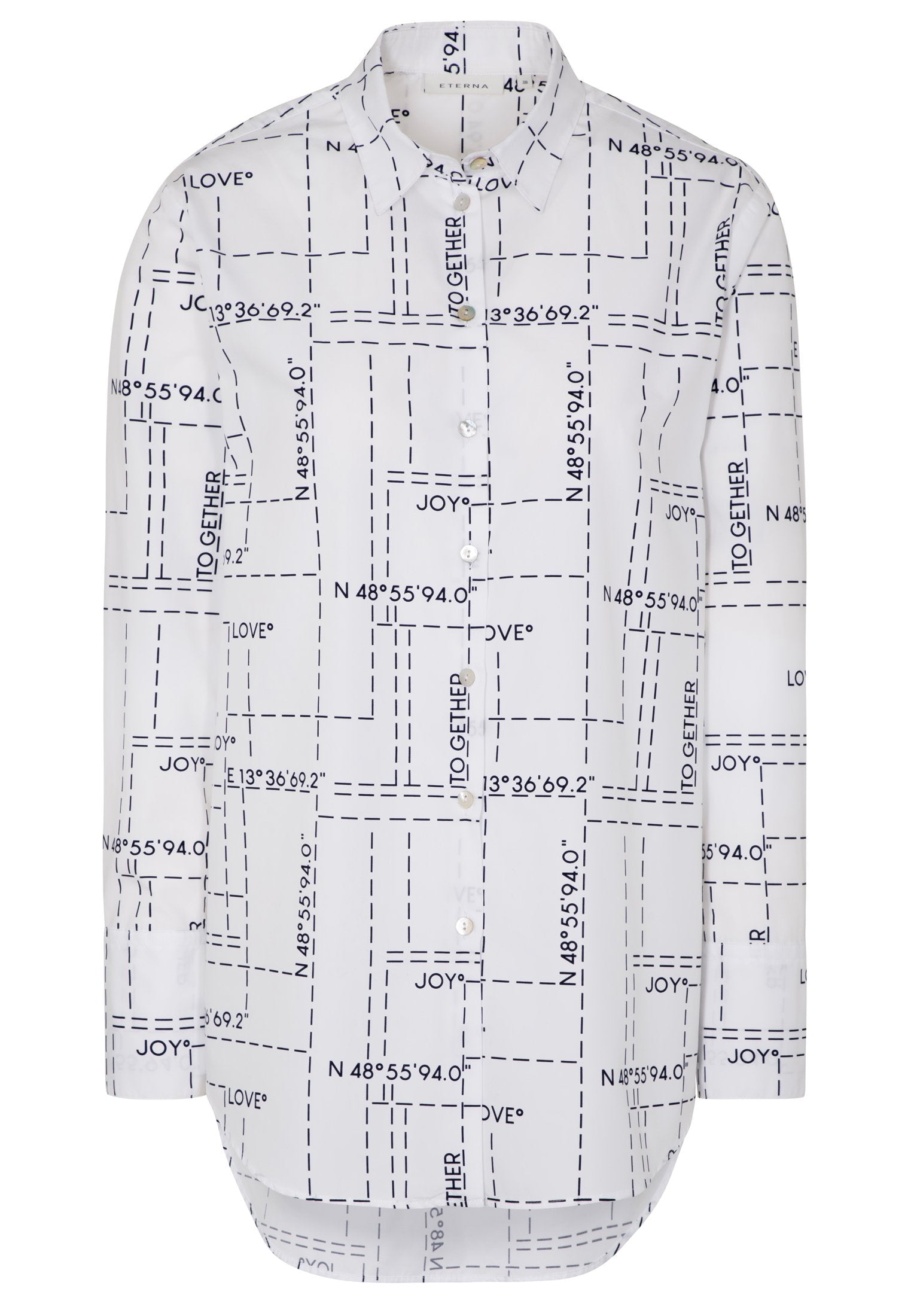 ETERNA Classic Fit Bluse - Crisp Atlas Blue - 7152-19-D923