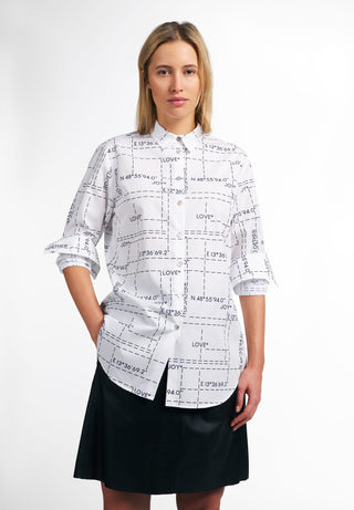 ETERNA Classic Fit Bluse - Crisp Atlas Blue - 7152-19-D923