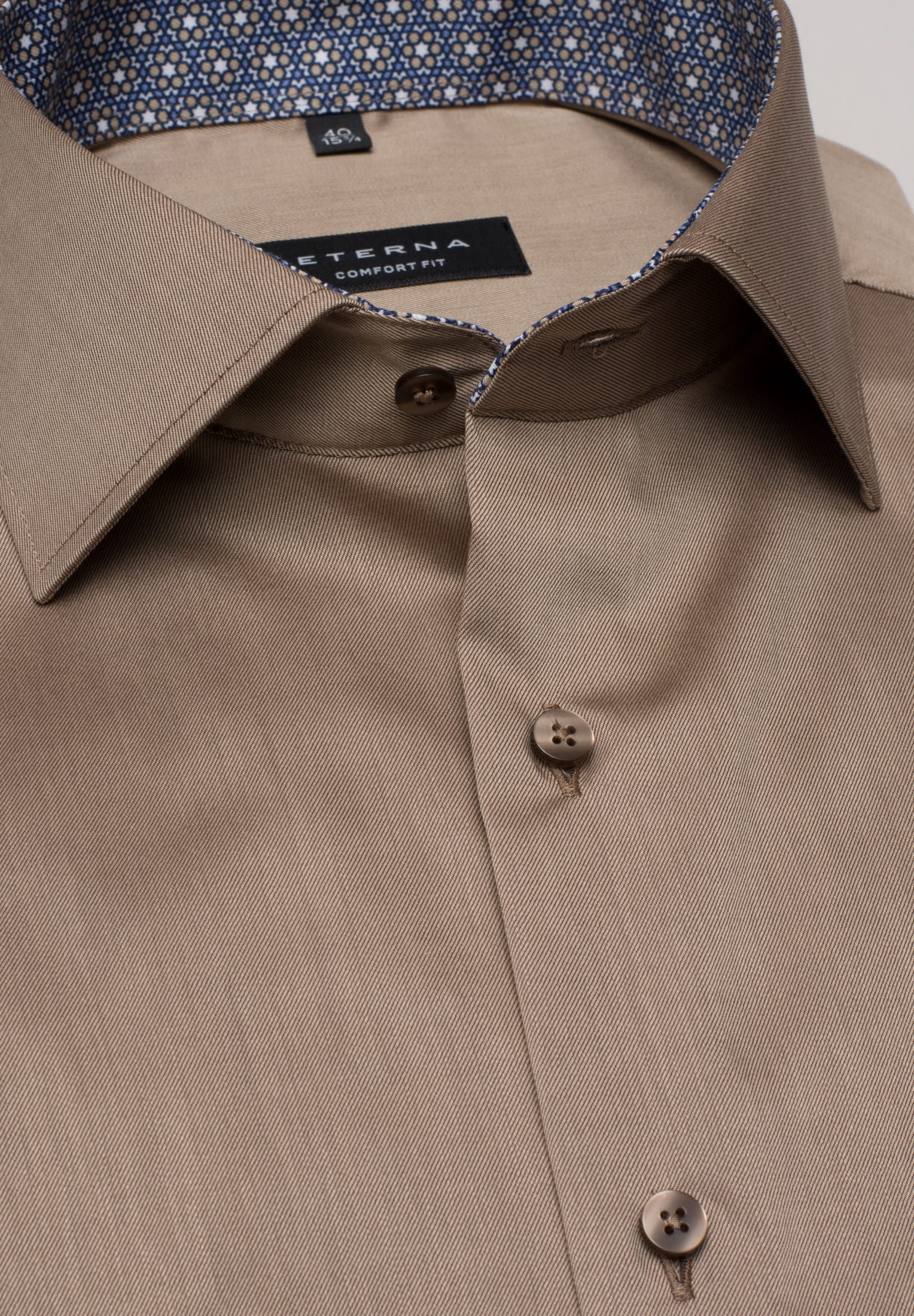 ETERNA MODERN FIT Kurzarm Hemd - Camel Harbor Twill - 3368-24-C15K