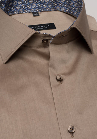ETERNA COMFORT FIT Kurzarm Hemd - Sandstone Truffle - 3368-24-K15K