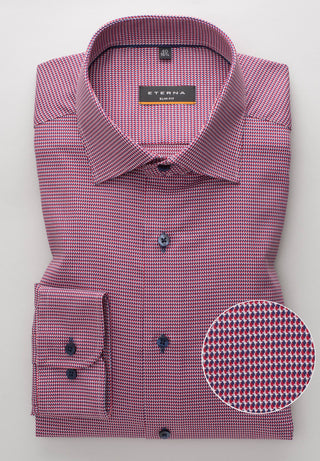 ETERNA SLIM FIT Langarm Hemd - Burgundy Harbour Blue - 8038-56-F170