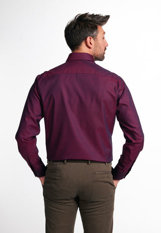 ETERNA MODERN FIT Langarm Hemd - Crimson Plum Texture - 8117-57-X18K