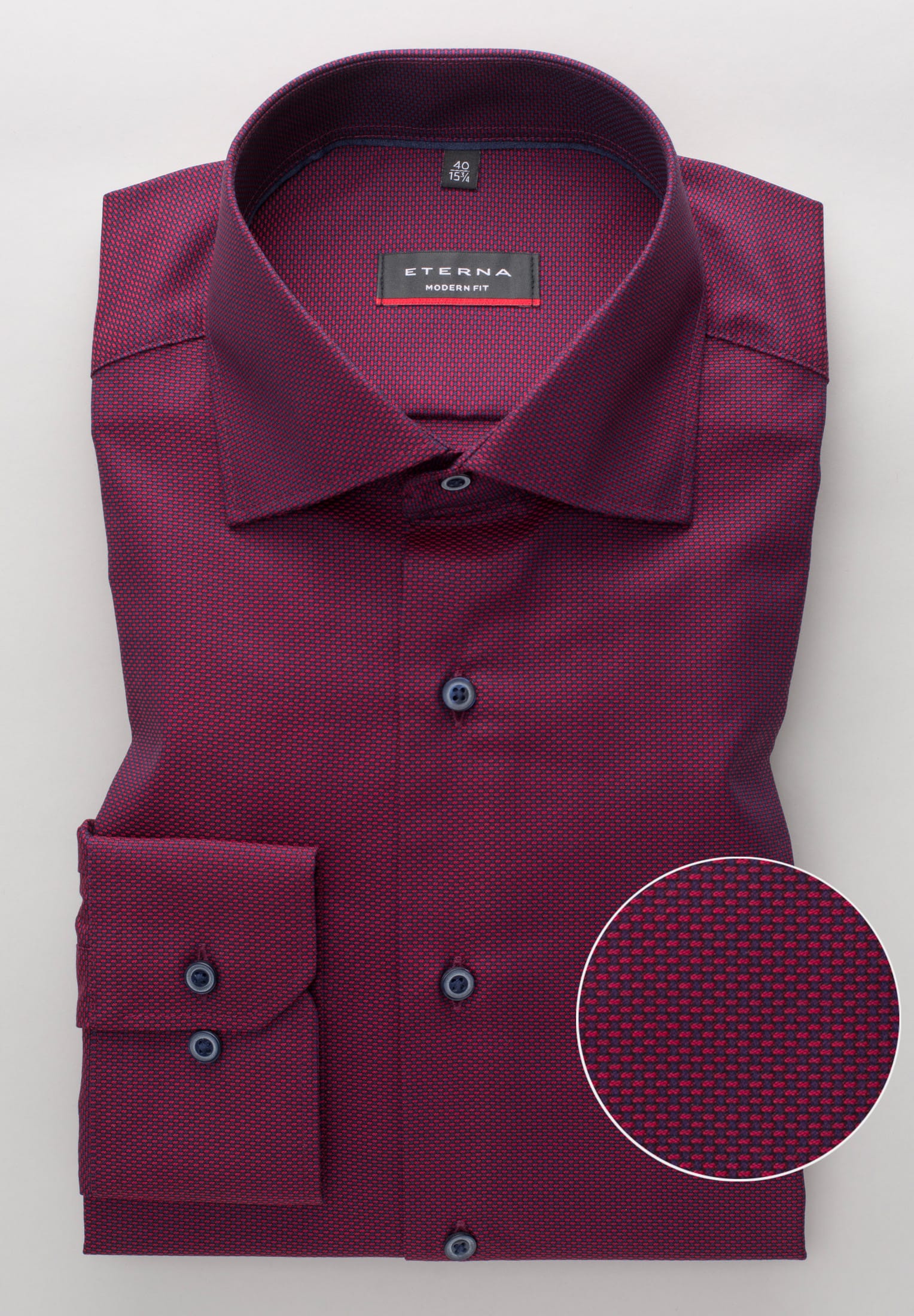 ETERNA COMFORT FIT Langarm Hemd - Velvet Plum Navy - 8117-57-E19K