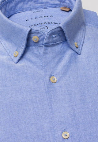 ETERNA Slim Fit UPCYCLING SHIRT - Celestial Oxford Blue - 2411-15-MS74